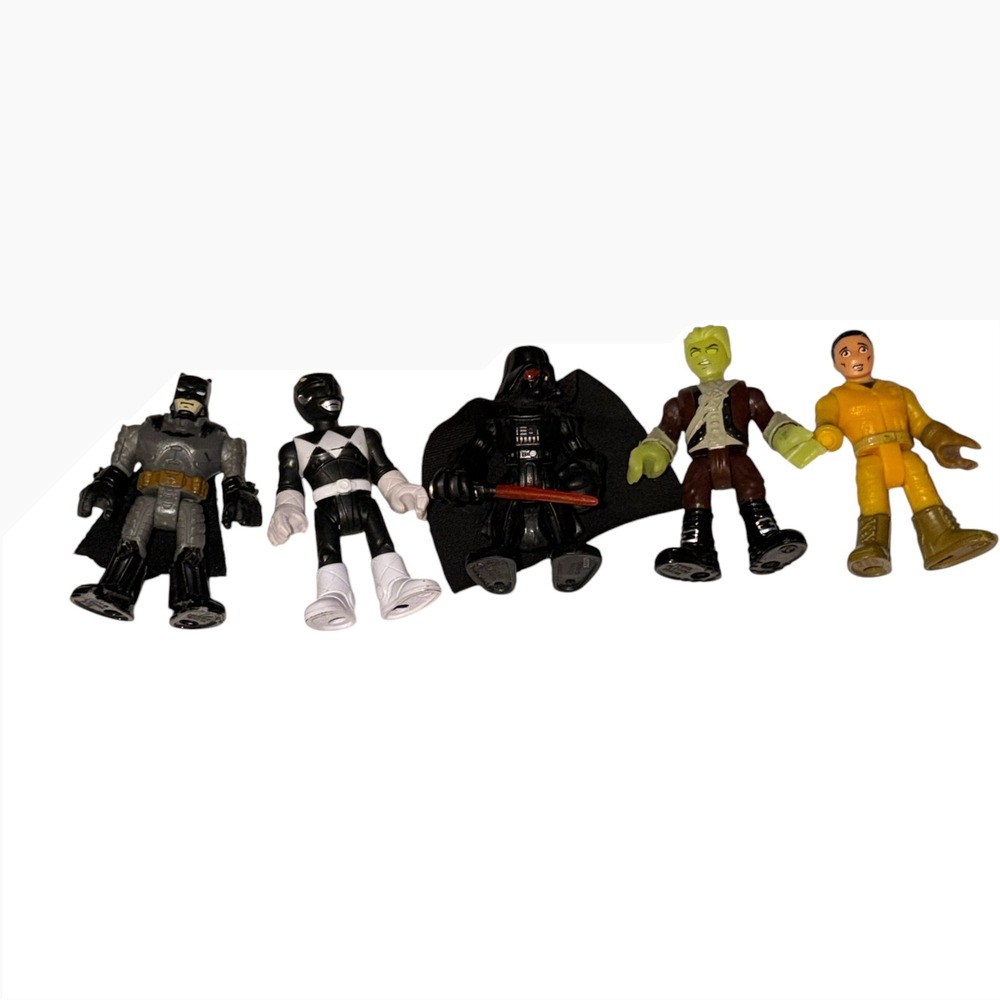Imaginext Action Figure Lot Batman Darth Vader Black Power Ranger Mixed 5pc Set